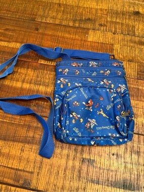 Vintage Disney Parks Walt Disney World Mickey & Friends Blue Crossbody Bag Y2K